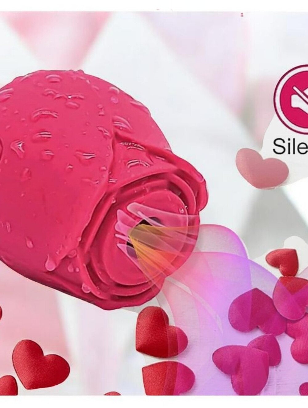 Waterproof Pink Rose-Shaped USB Silicone Device